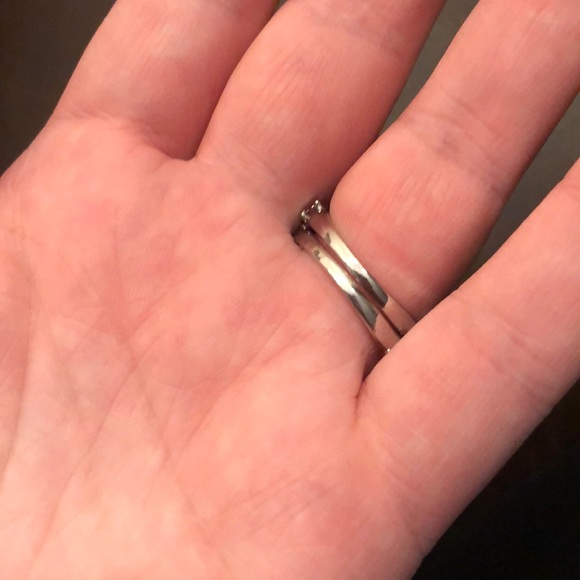 925 Silver Filled Wedding Set Ring White Sapphire - Picture 6 of 7